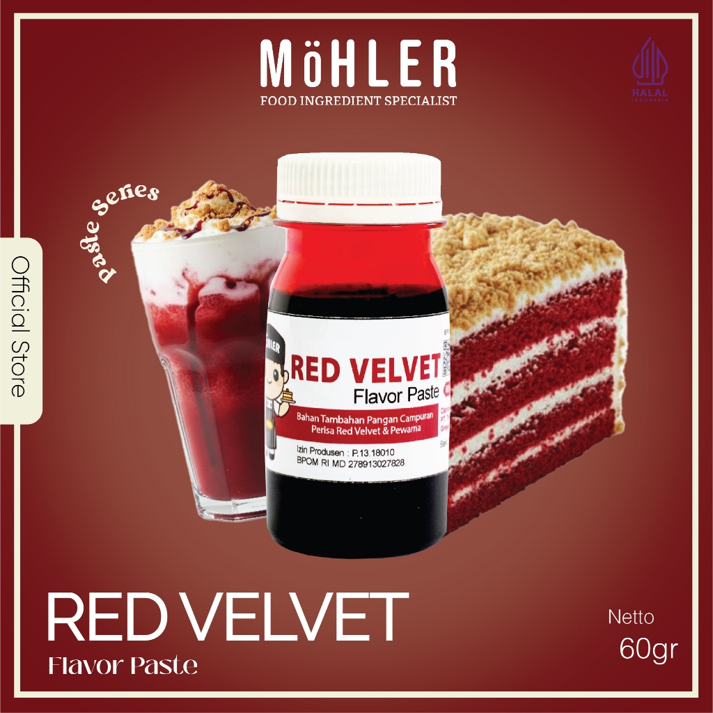 MOHLER Pasta perisa pewarna RED VELVET
