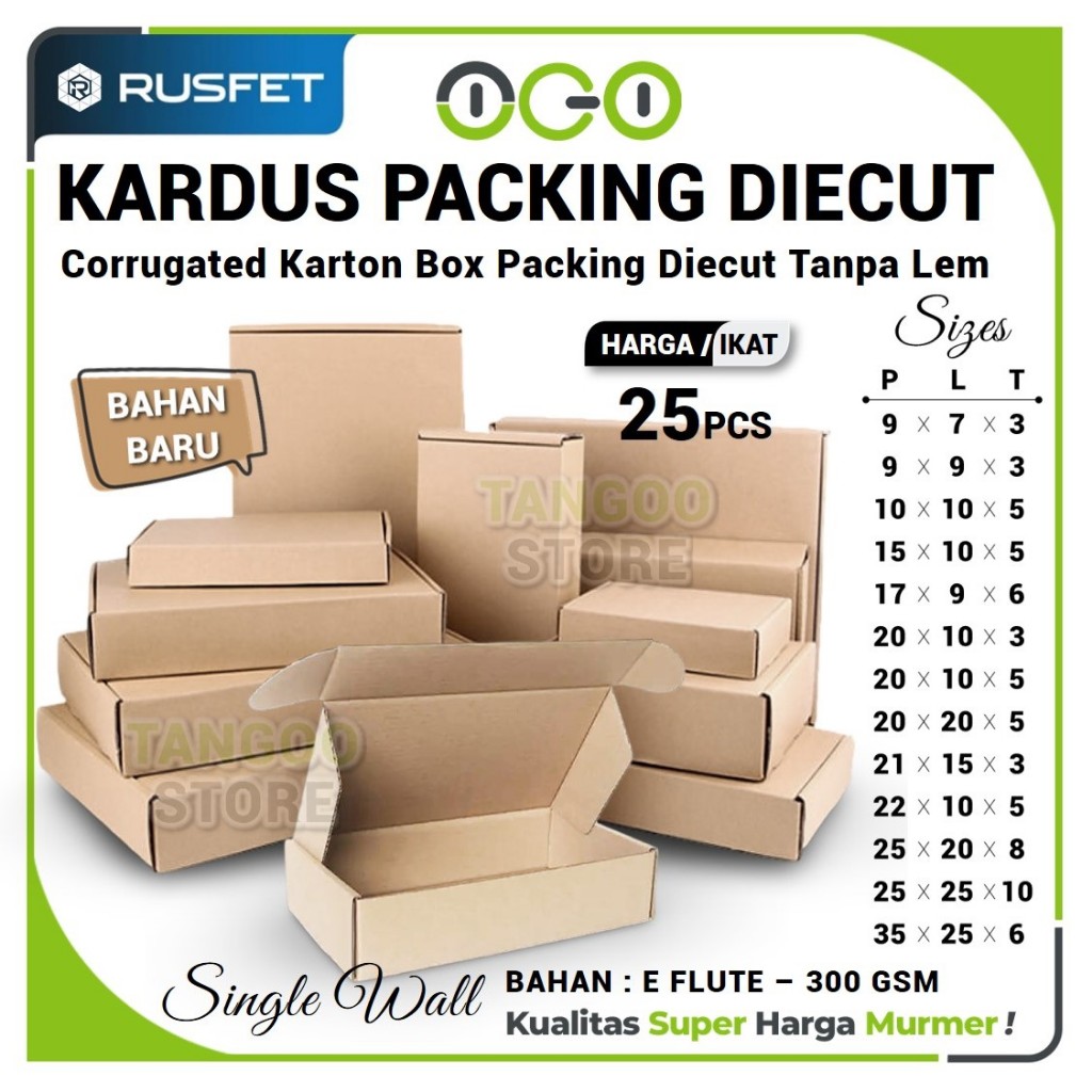[Harga 25pcs] Kardus Box Packing Diecut - Karton Kotak DieCut Packaging Pizza Hampers Packing Barang