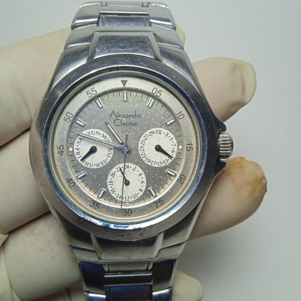 jam tangan second original alexandre cristie 6047MF