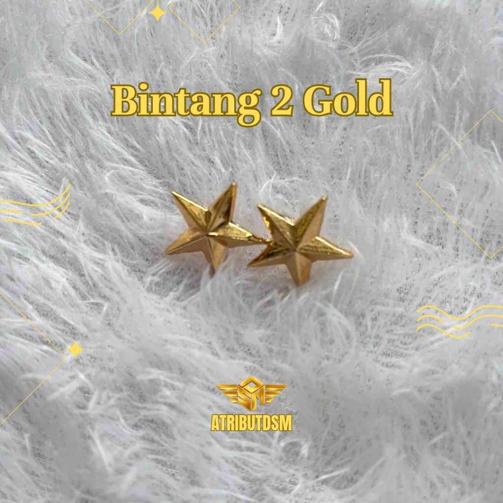 Bintang 2 Gold / Bintang 2 Kerah Gold / Bintang 2 Kerah / Bintang 2 Baret Gold / Bintang Gold / Bint