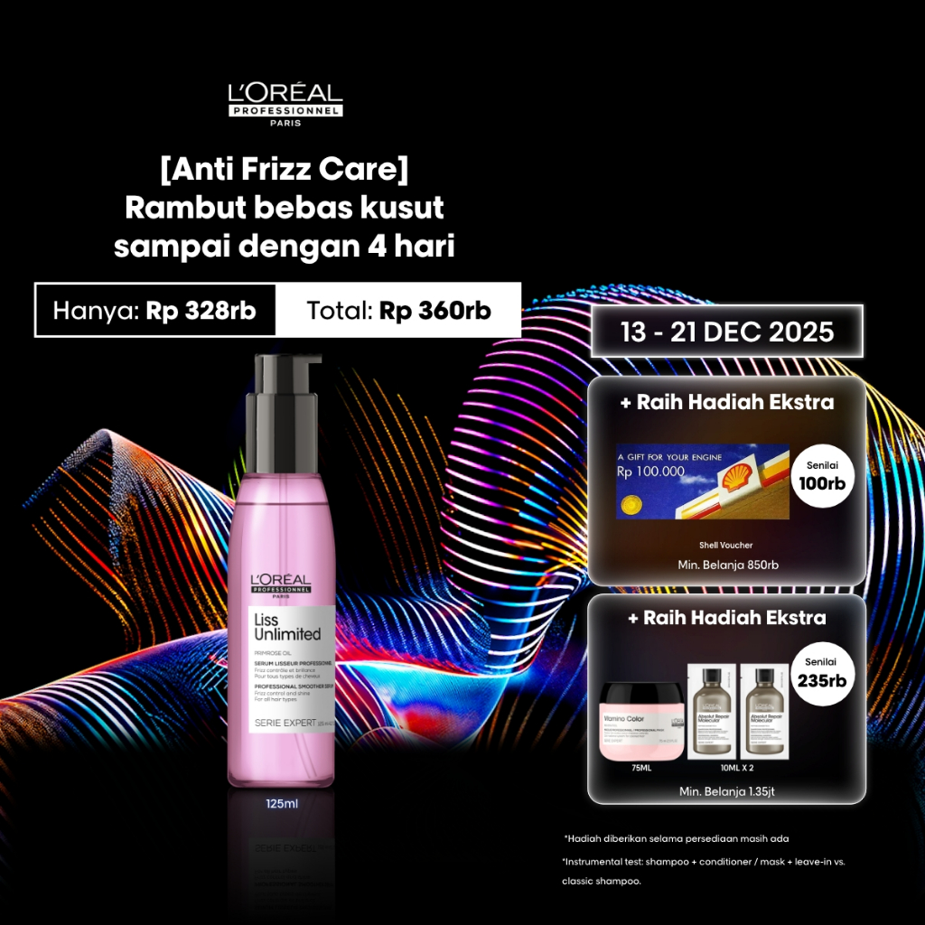 Serie Expert Liss Unlimited Blow-dry Hair Serum 125ml Untuk Rambut Smoothing by L'Oreal Professionne