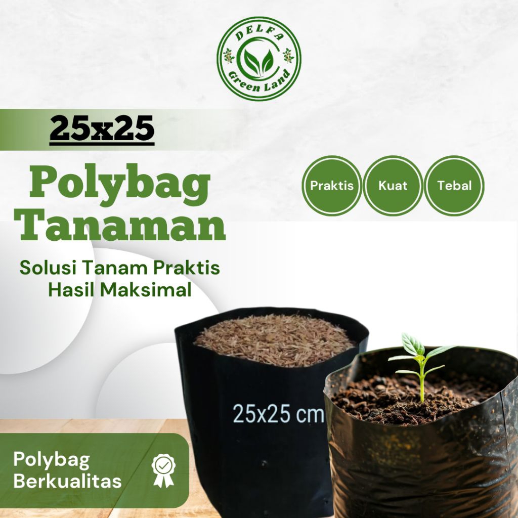 Polybag Tanaman 25x25 Cm Polibek Berkualitas Media Tanam Tebal Plastik Hitam Murah