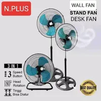 Kipas angin Listrik besi JUMBO 18” NATIONAL PLUS( N.PLUS ) 3in1/TORNADO FAN/ STAND FAN Meja/WALL FAN