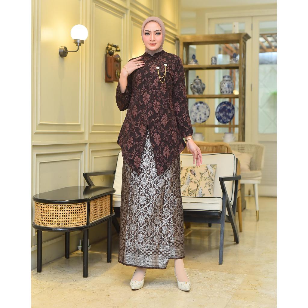 [FREE HIJAB] KEBAYA FAKURO WISUDA ROK SONGKET LILIT KEBAYA MODERN BAJU KONDANGAN WANITA LENGAN PANJA