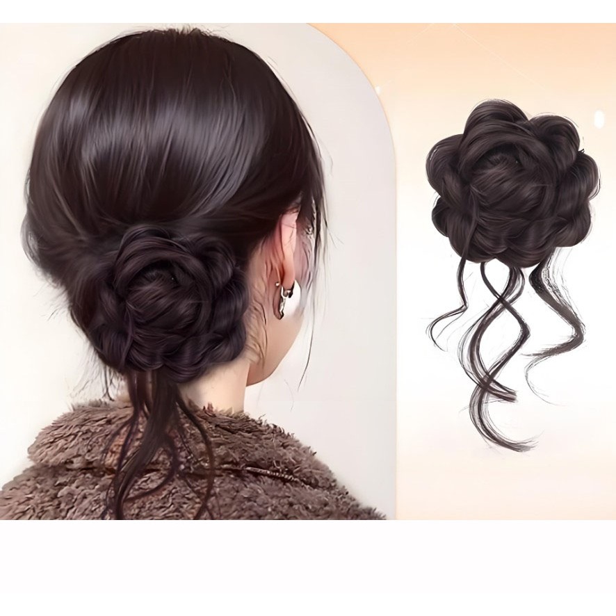 Sanggul Modern Jepit Model Bunga Rambut Palsu Simple W67