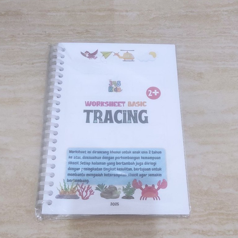 Worksheet Basic Tracing 40 Halaman 345Kids, untuk anak umur 2 3 4 tahun