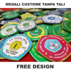 Medali Akrilik Custom Wisuda PAUD TK SD Murah Tanpa Tali