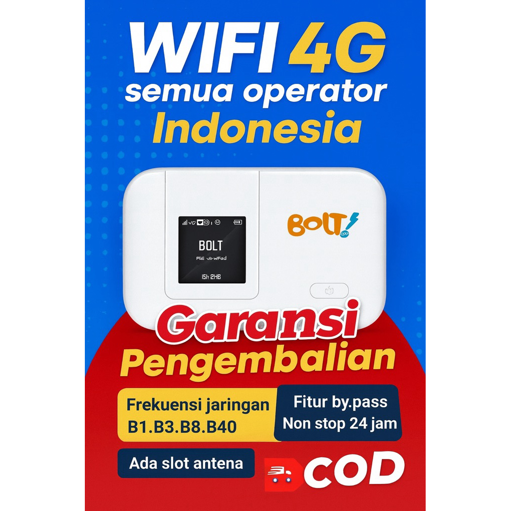 MODEM WIFI BOLT SLIM  HUAWEI E5372 UNLOCK 4G ALL OPERATOR MODEM WIFI KONEK CCTV KONEK SMART TV