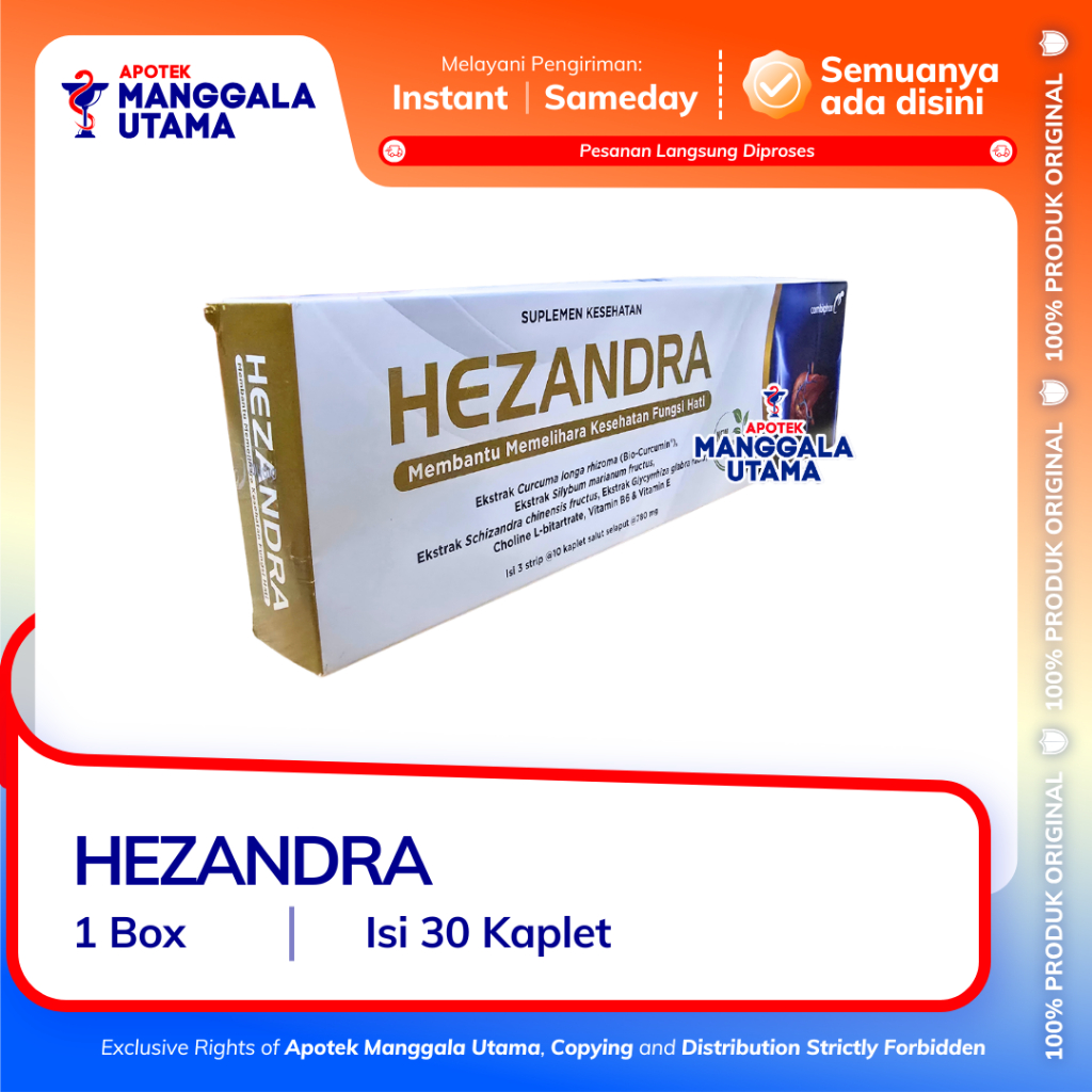 HEZANDRA SUPLEMEN KESEHATAN HATI PER BOX 30 KAPLET