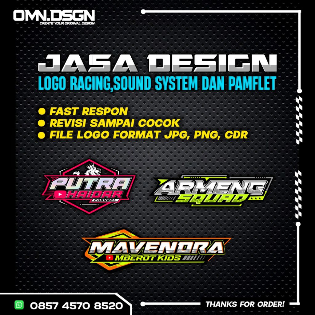 JASA DESAIN LOGO CUSTOM,LOGO RACING,LOGO SOUND SYSTEM,LOGO NAMA