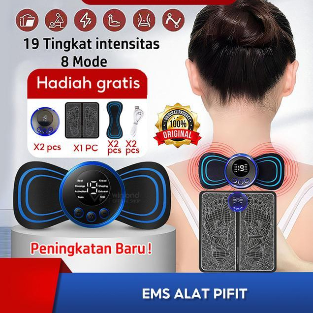 Speeds Living - Ems Pijat Kaki Pad Mat Original / Ems Foot Massager +Mini Massage Sticker Elektrik