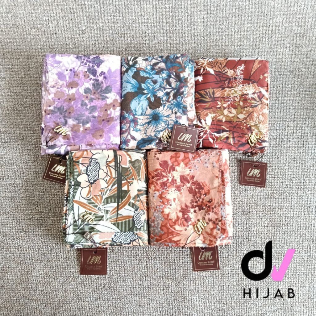 3Pcs Jilbab Segiempat Motif/Hijab Motif Segiempat/Motif Elegan/Umama Motif/Motif Cantik/Segiempat Mo