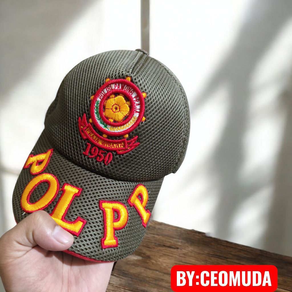TOPI SATPOL PP BORDIR TIMBUL 3D TERBARU BEST QUALITY