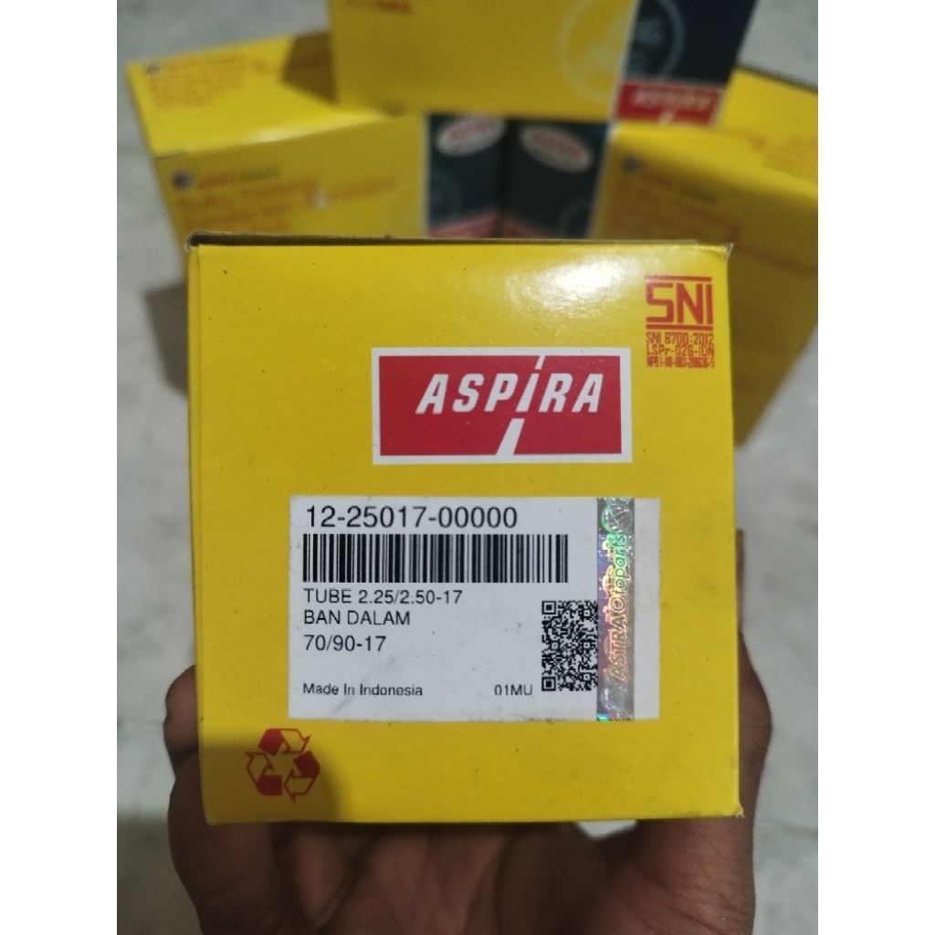 ban dalam motor merk aspira ring 17 70/90