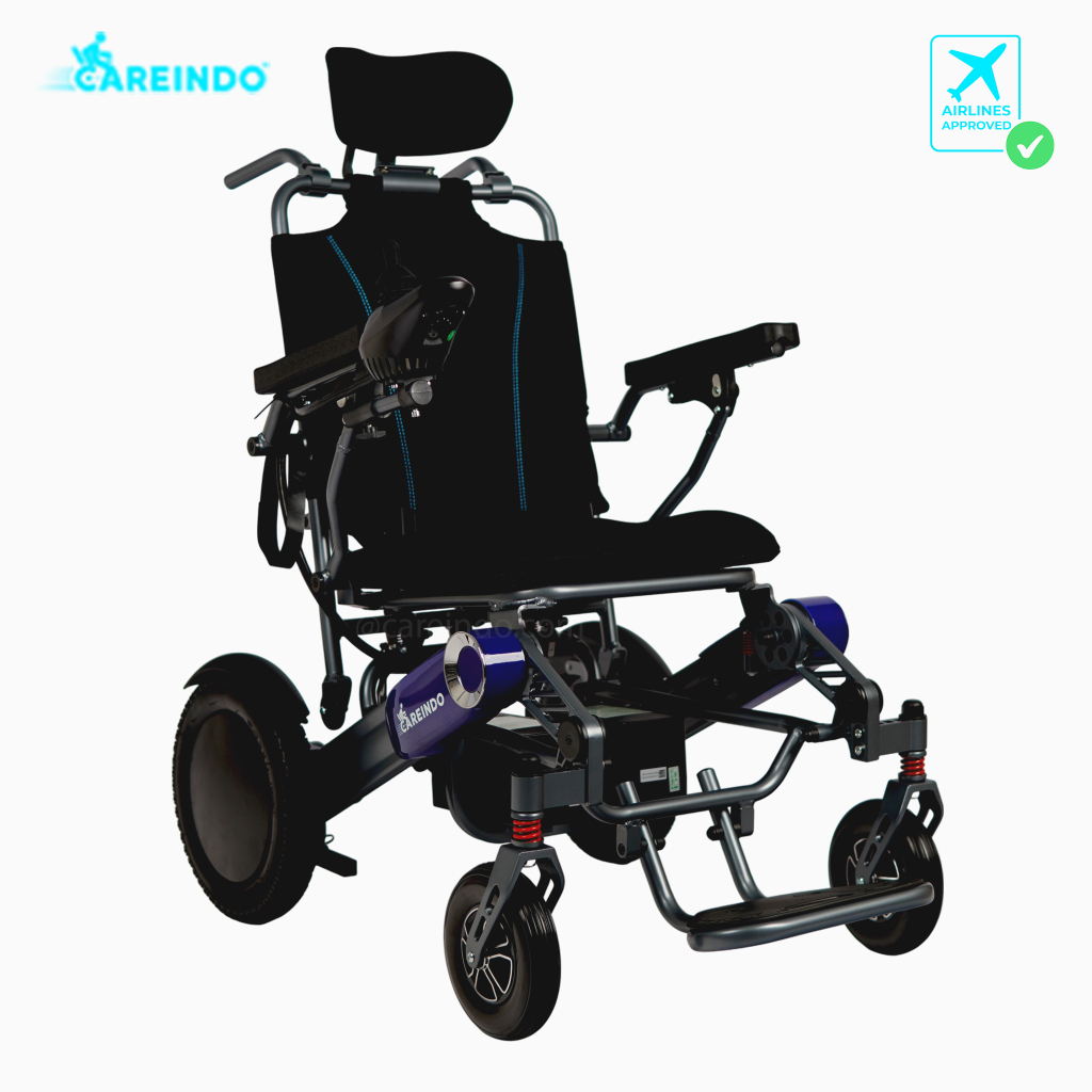 Kursi Roda Elektrik Travelling Pesawat Careindo 5521 Headrest