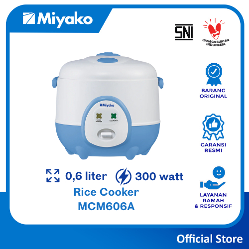 Magic Com Mini Miyako MCM606A Rice Cooker 0.6 Liter - 3in1 Magic Warmer Plus magic com