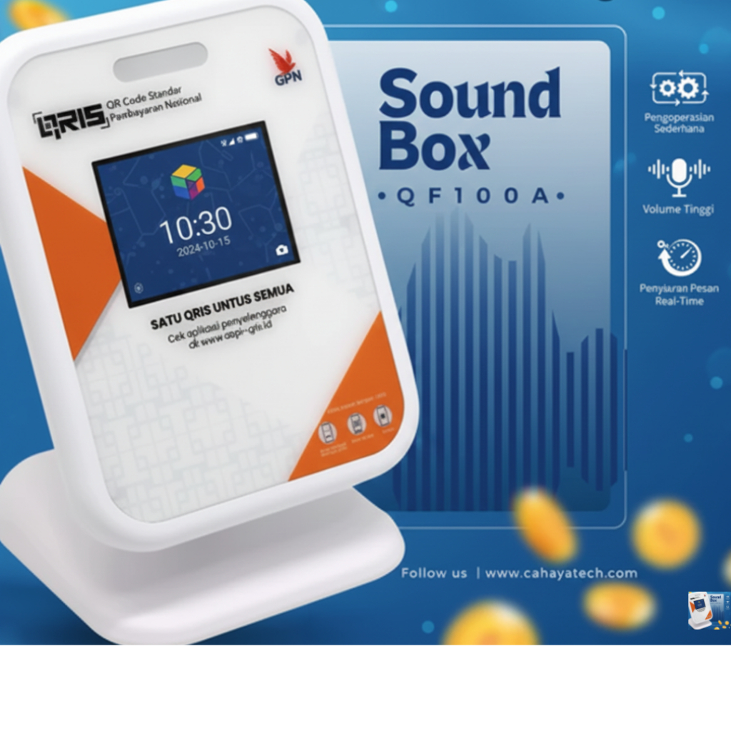 Qris Soundbox QF100 / Mesin Pembayaran Digital / Qris Notifikasi Suara