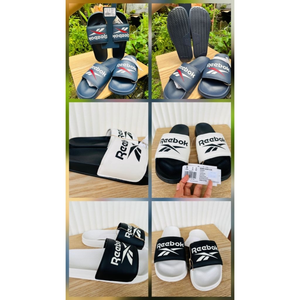 Sandal REEBOK CLASSIC SLIDE UNISEX Black/White/Navy Original Sale Sport Station