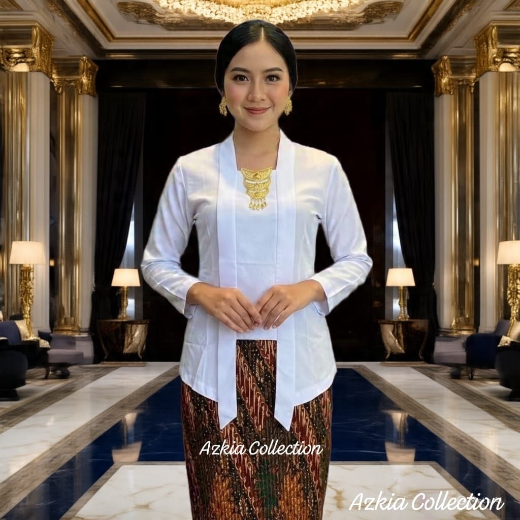 Kebaya Kutubaru Polos Bahan Katun Toyobo Premium