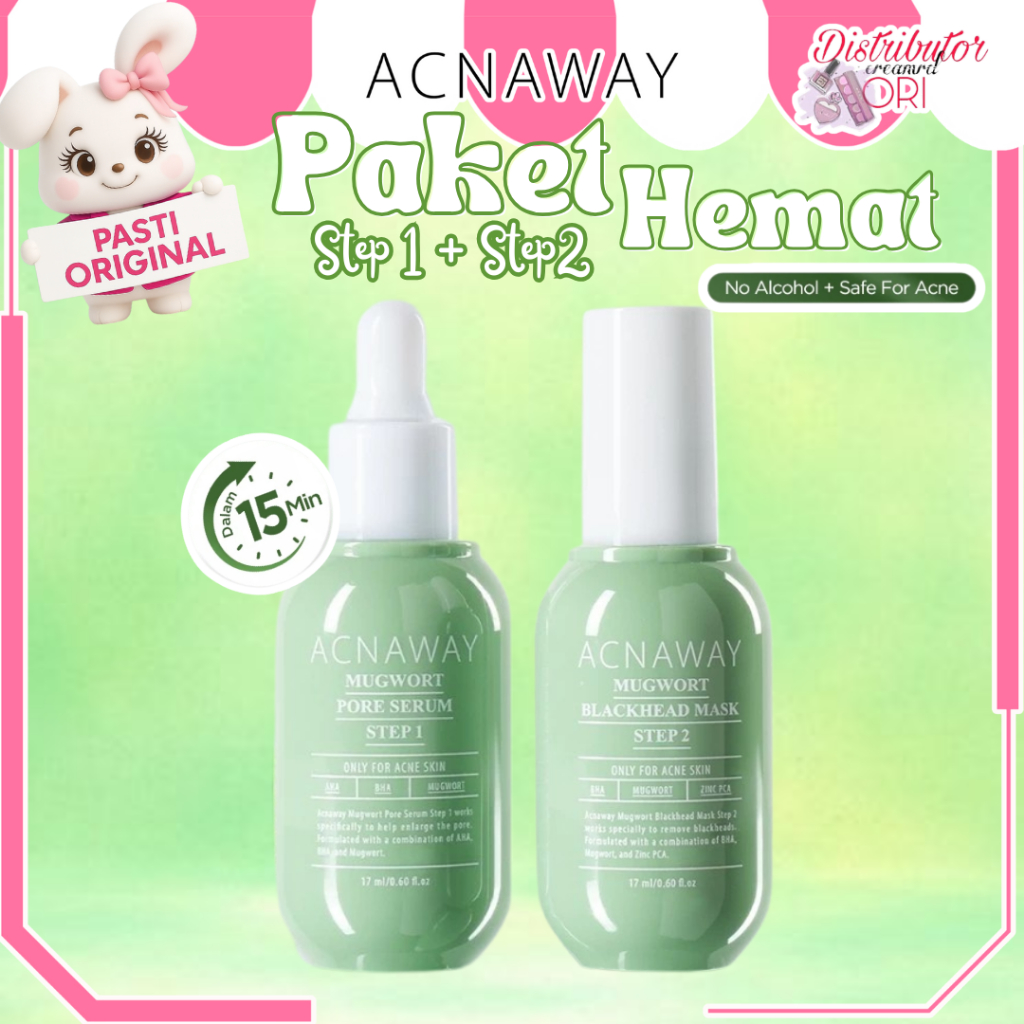 ACNAWAY Mugwort Blackhead Treatment Step 1 Step 2 Mugwort Pore Serum Mugwort Blackhead Mask | Distri