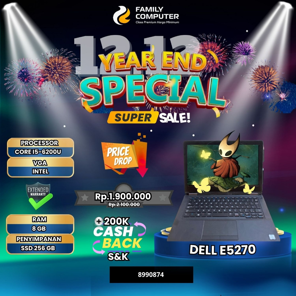 DELL E5270 INTEL CORE I5 GEN 6200U | RAM 8GB SSD 256GB | SIAP PAKAI