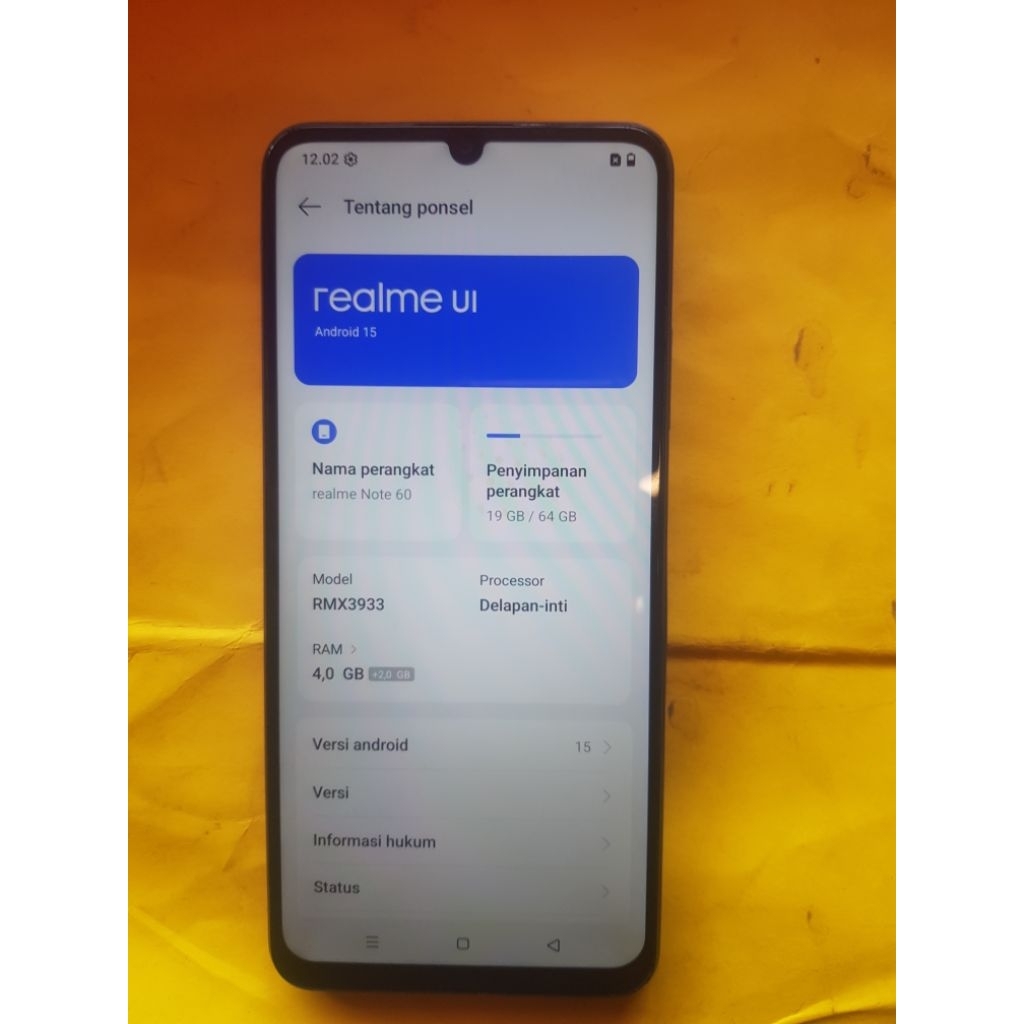 realme note 60 ram 4/64