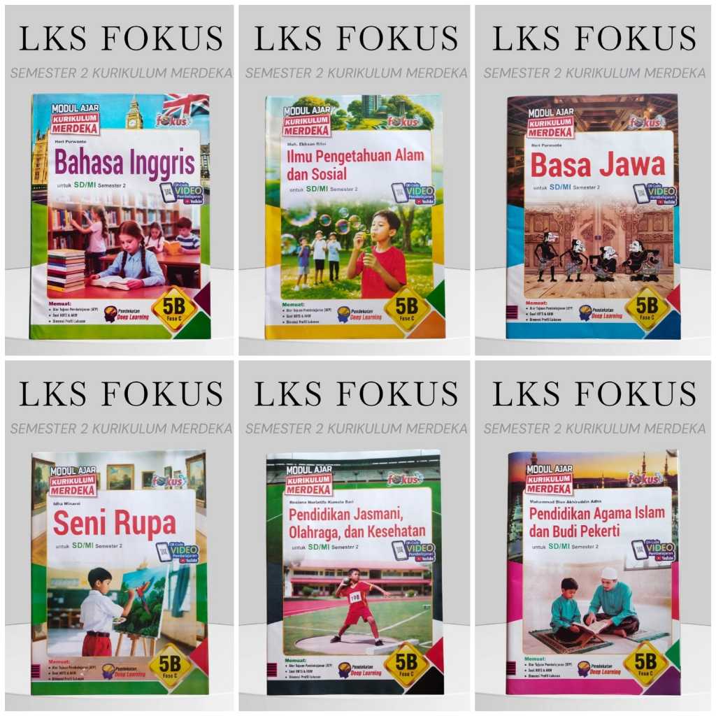 LKS FOKUS KELAS 5 SD SEMESTER 2 KURIKULUM MERDEKA MATEMATIKA IPAS PANCASILA INDONESIA