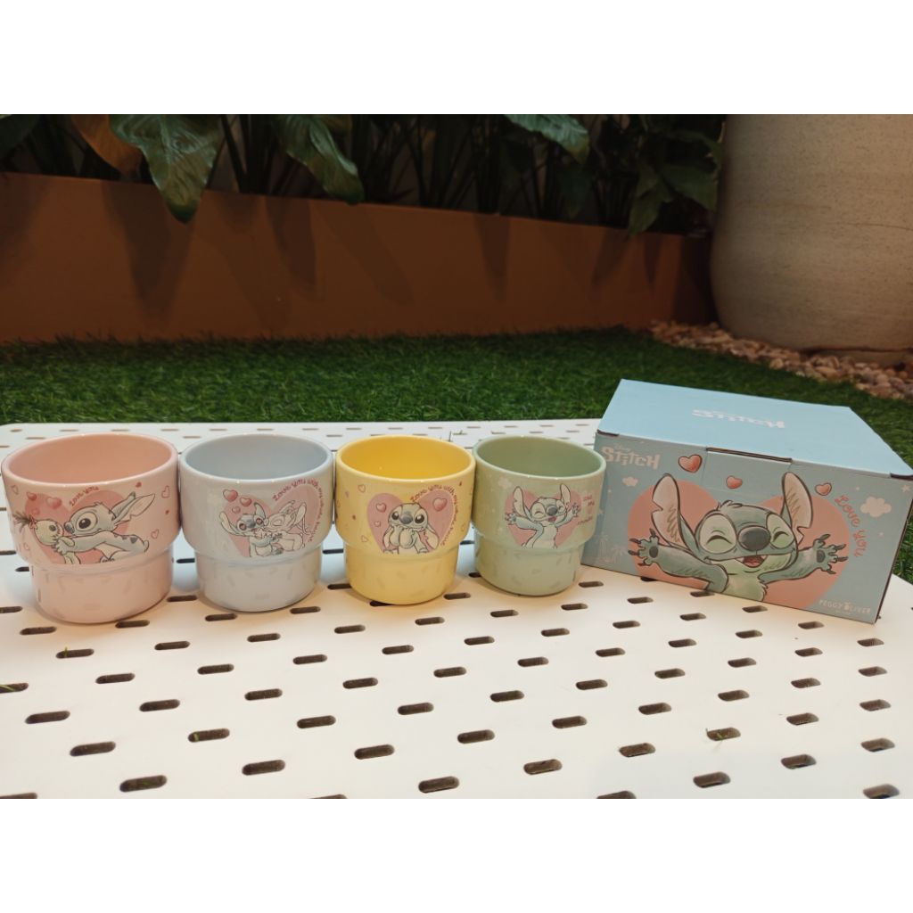 Gelas Susun Motif HatiDisney Lilo & Stitch Original