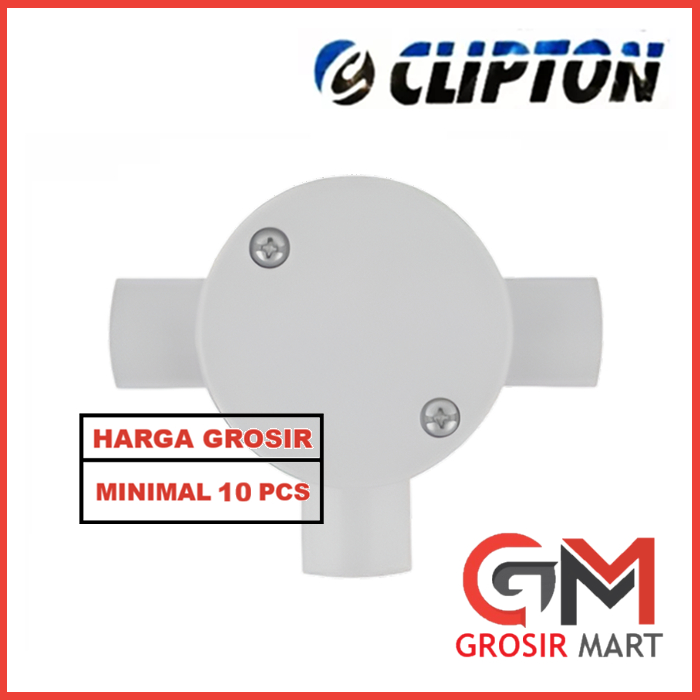 (GROSIR) CLIPTON T DOS CABANG 3 20MM PUTIH 20 MM TDOS TDUS T DUS T-DOS T-DUS CAB 3