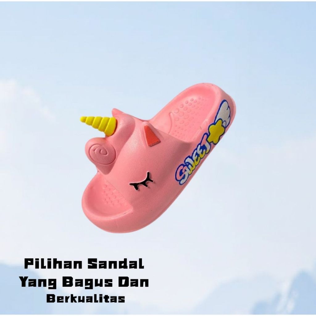 Sandal Unicorn Sendal Selop Anak Anak Bahan Eva Rubber