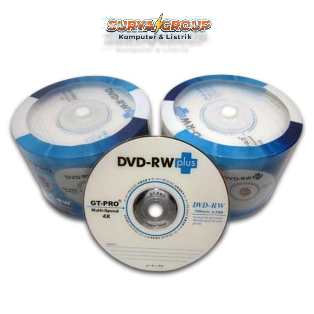 DVD-RW GTPRO Plus Kaset DVD Kosong / DVD RW Plus GT PRO kapasitas 4.7 GB Durasi 120 Menit