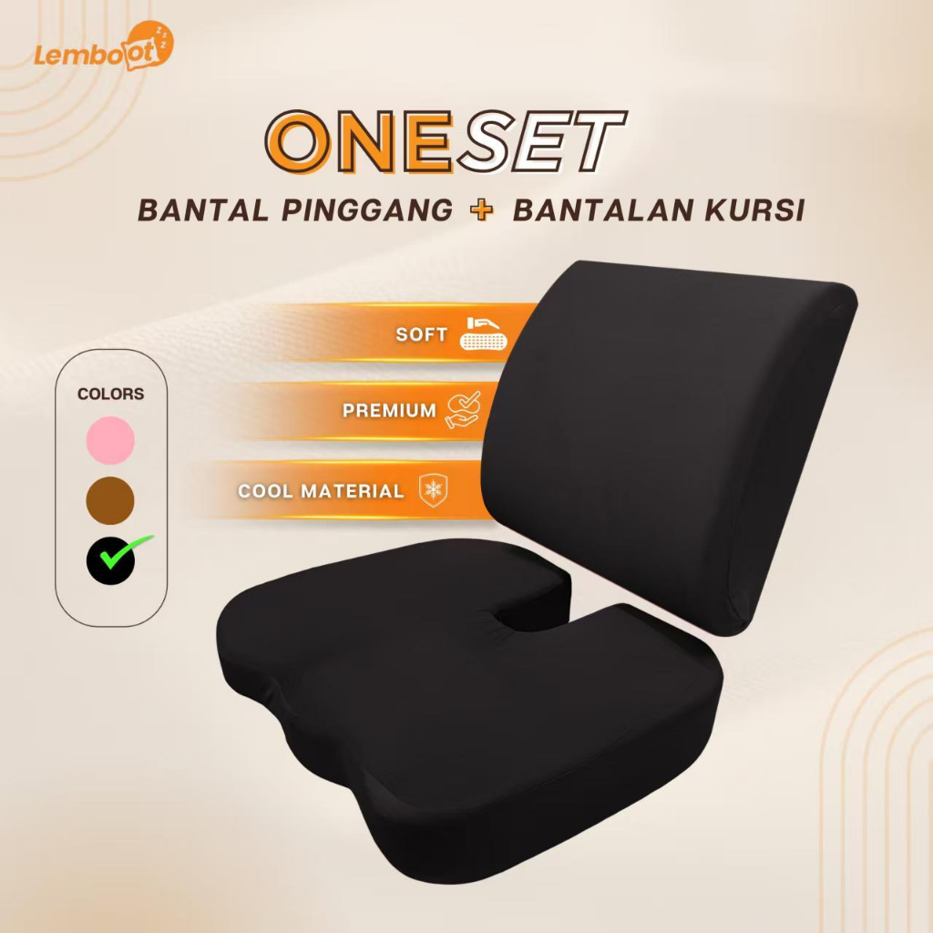 Lemboot Memory Foam Cushion/Terapi Tulang Ekor Bantal Sender dan Duduk 100% Memory Foam Beludru