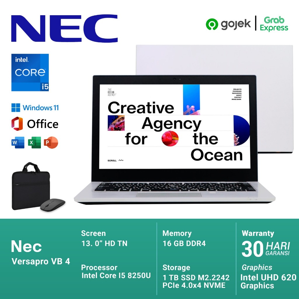 Nec VersaPro VB-4 Intel Core i5 Gen 8 RAM 8GB SSD 256GB Bonus Tas & Mouse Wireless
