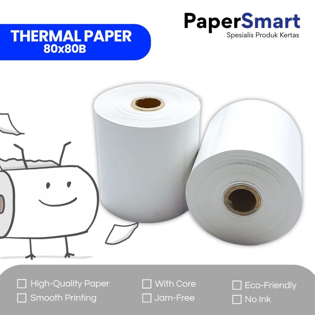Thermal Paper 80x80 Bulk / Kertas Thermal Roll 80 x 80 / Kertas Struk Roll / Thermal Paper Roll