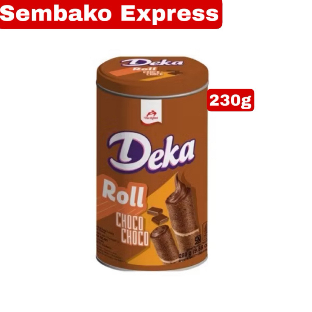 Deka Roll Choco Choco 230g – Wafer Roll Cokelat Renyah dalam Kaleng