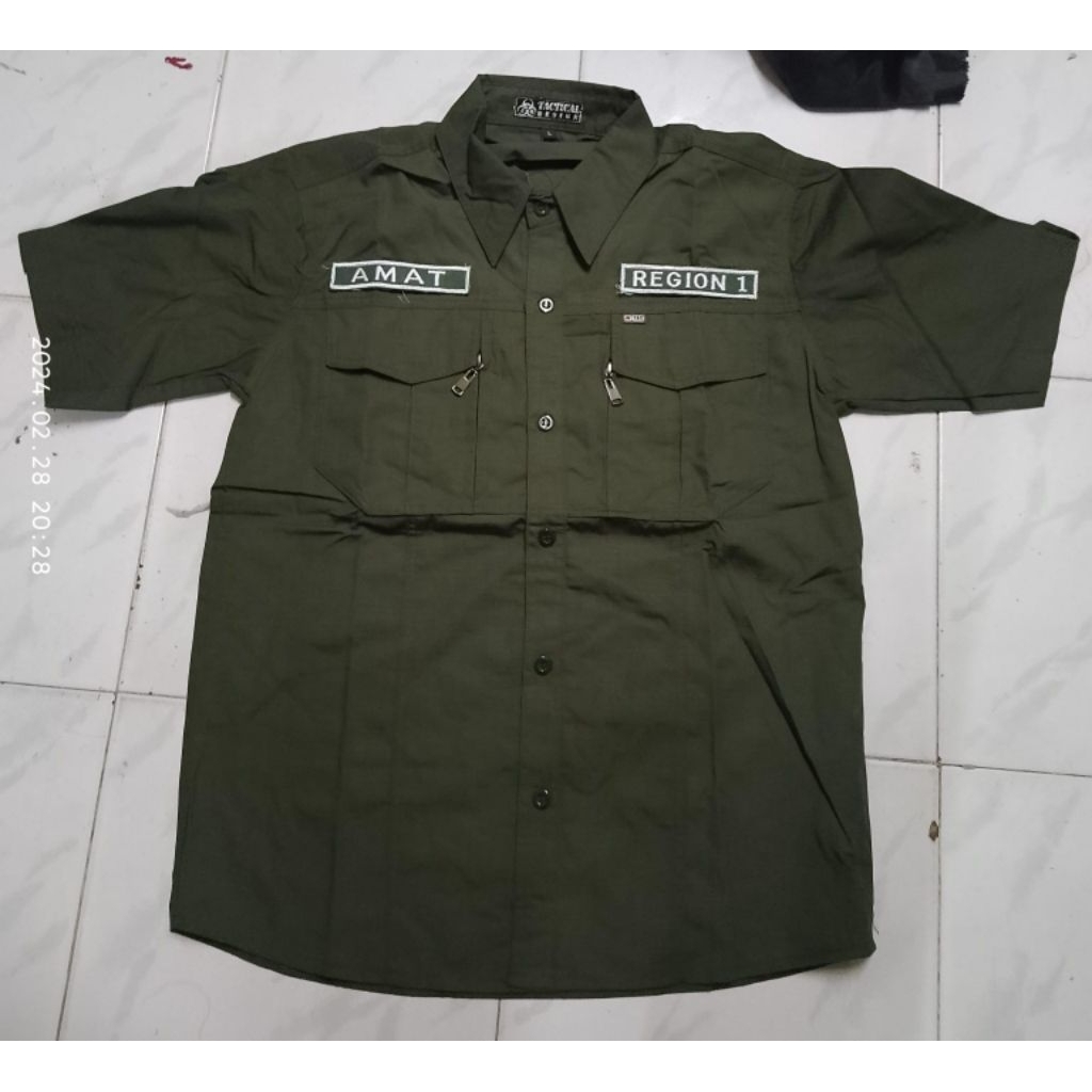 Kemeja Tactical M-Tac/W-Tac Lengan Pendek bisa custome bordir