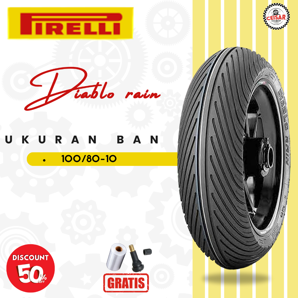 Ban Motor PIRELLI DIABLO RAIN 100/80 Ring 10 Tubeless