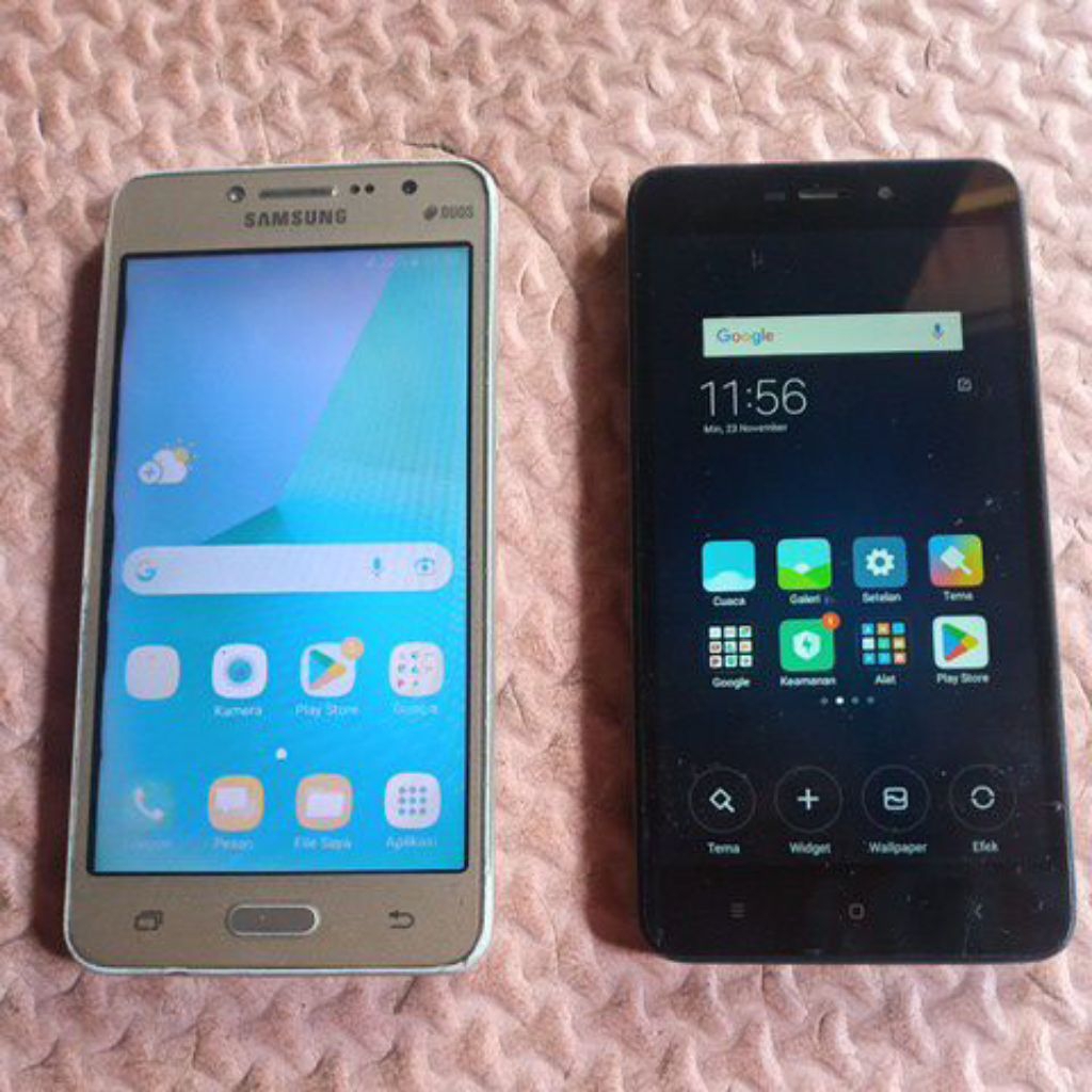 Paket 2 HP Android – Redmi 4A & Samsung J2 Prime – NYALA – Minus LCD
