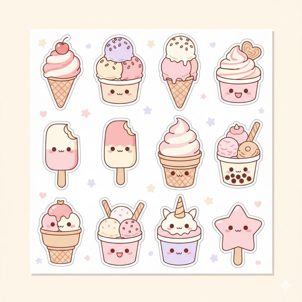 stiker ice cream lucu