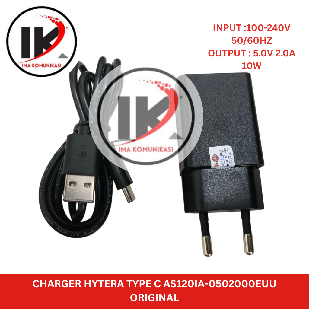 CHARGER HT HYTERA TYPE C 5V 2A 10W ORIGINAL HYTERA S SERIES COMPATIBEL HYTERA PNC 360S