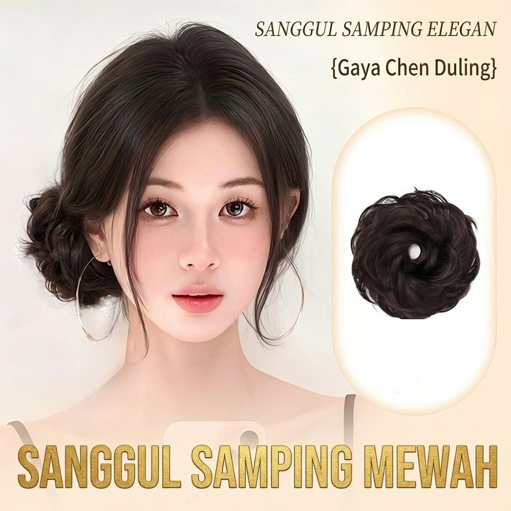 Cepol Rambut Palsu Sanggul Bun Wig - Konde Palsu Rambut Penuh Instant untuk Wanita Rambut Tipis