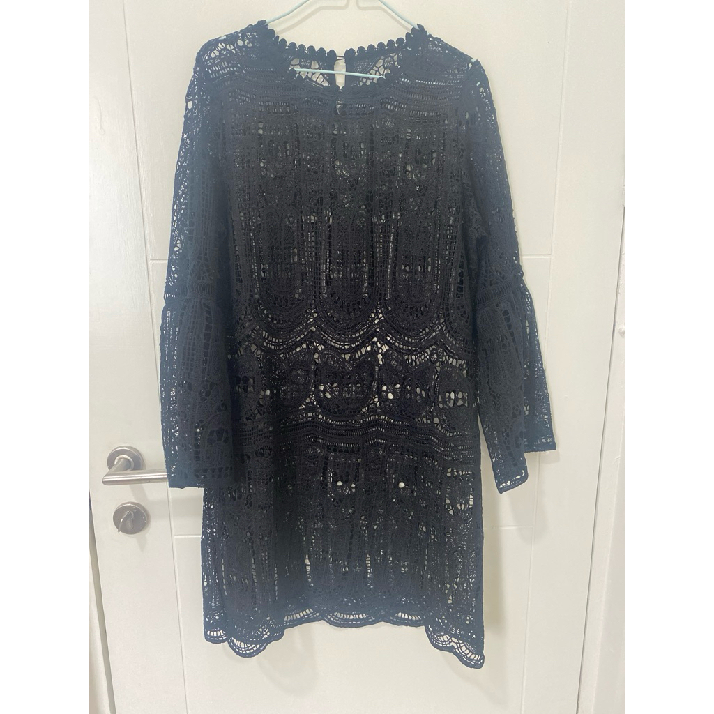 (PEL) Outer dress rajut renda LD 96