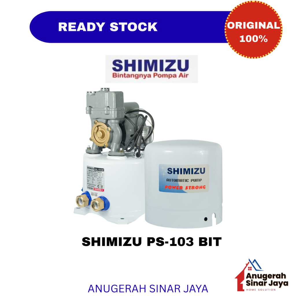 Pompa Air Shimizu PS-103 BIT / Pompa Air Sumur Dangkal Otomatis / Pompa Air Sumur Dangkal Automatic