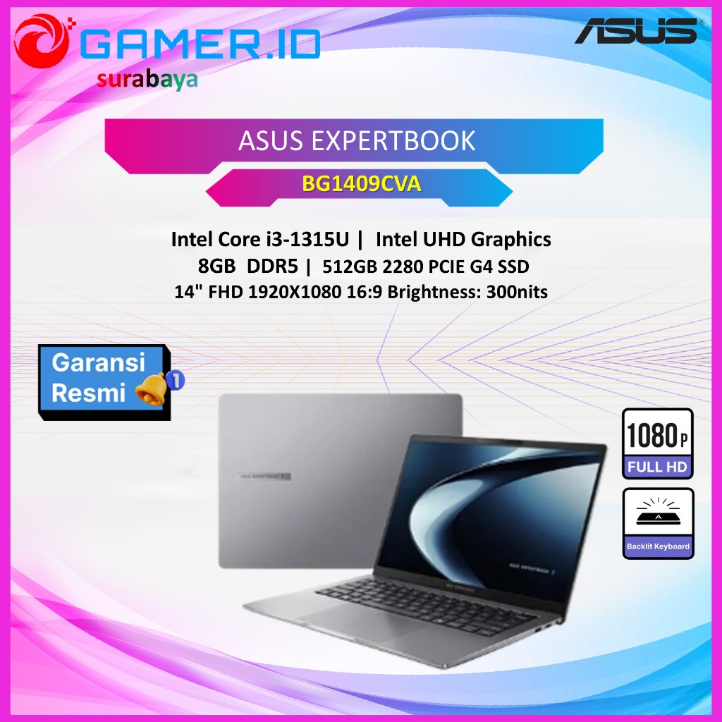 LAPTOP ASUS EXPERTBOOK BG1409CVA I3 1315 8GB 512GB 14.0FHD