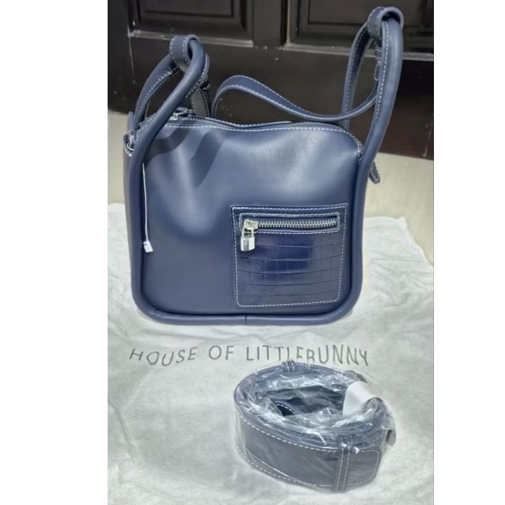 PRELOVED House of Little Bunny Momentum Croc PU Bag Bluenuit