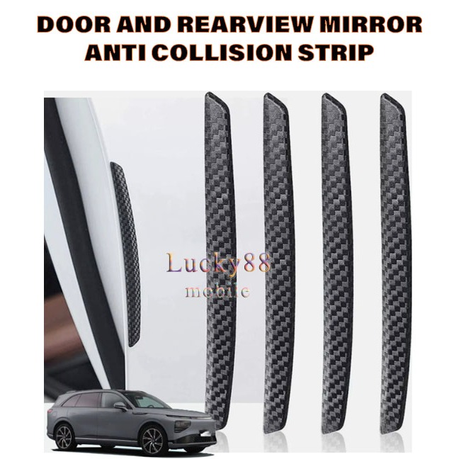 Car door And rearview mirror anti-collision strips carbon fiber textured door opening anti-scratch e
