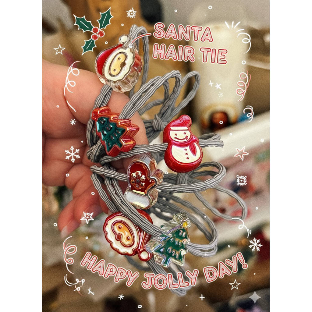 Ikat rambut natal / ikat rambut anak [READY STOCK] christmas hair ties (MOTIF RANDOM)