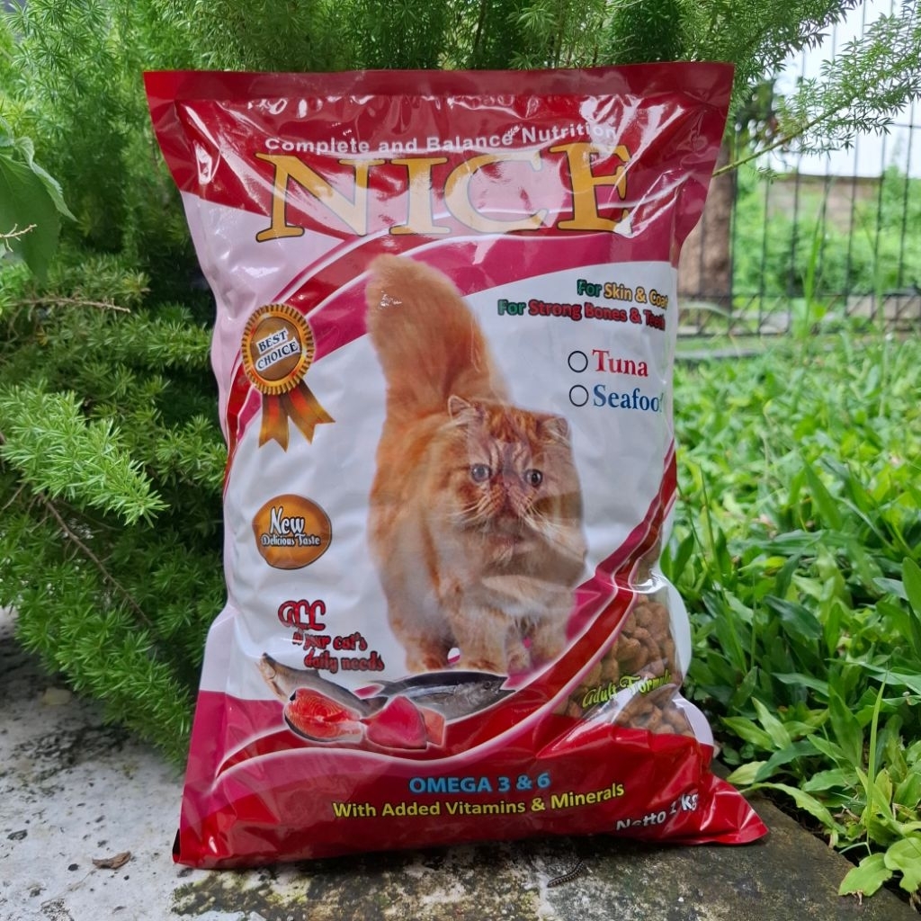 MAKANAN KUCING NICE CAT FOOD 1KG - Makanan Kucing Berkualitas 1kg Merk NICE
