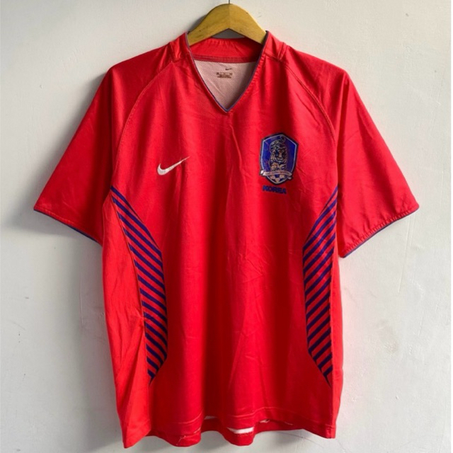 Nike Korea Jerseys 2006 Football Red VNeck Blokecore Style Dry Fit