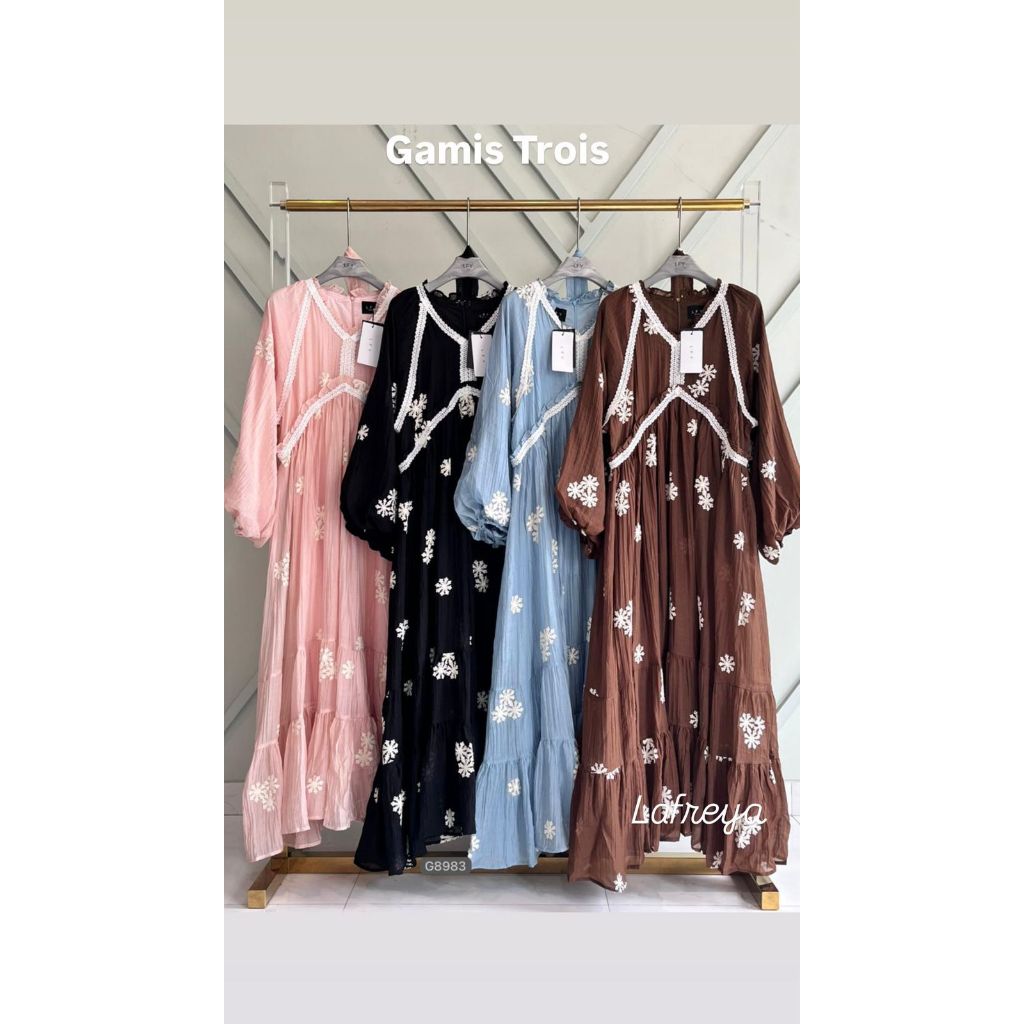 Cleome Lafreya Gamis Trois Najwa Fashion Muslim Wanita LFY